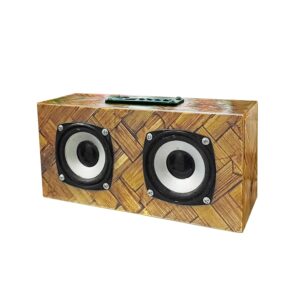 ukerala Bamboo 182 Bluetooth Speaker with High Bass Sound, Wireless with FM, Up to 2H Total Playtime, Multi-Compatibility Modes and Karaoke Mic Option (Natural Brown)